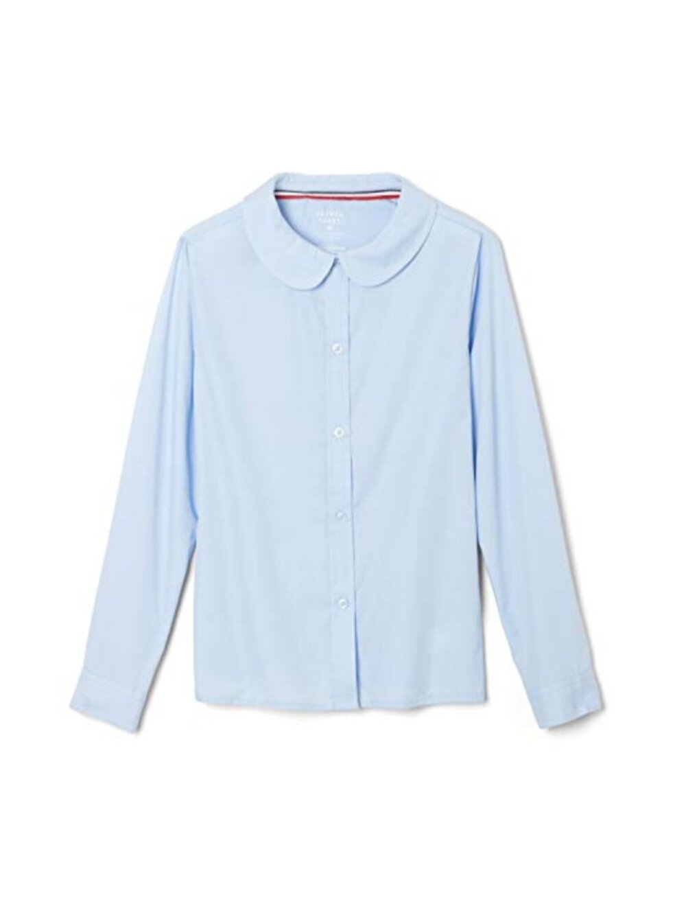 Kids Long Sleeve Cotton Blend Peter Pan Collar Blouse Button Down School